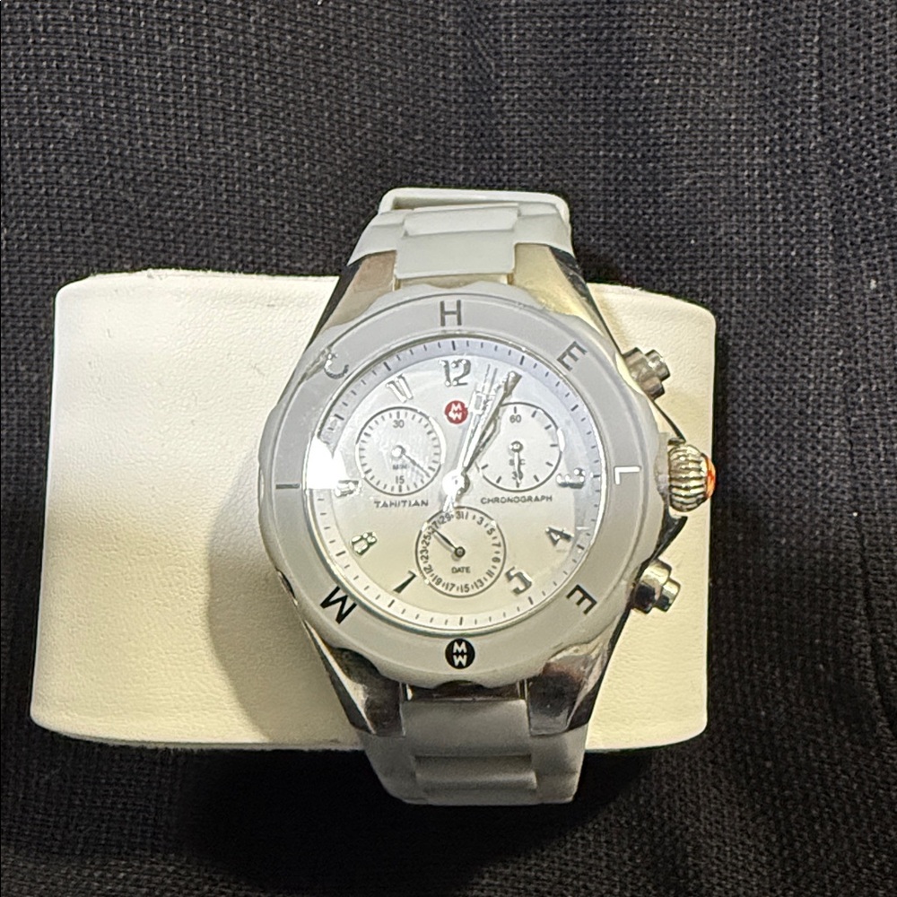 Michele Women's Silver and White Watch-Authentic! - Picture 2 of 4